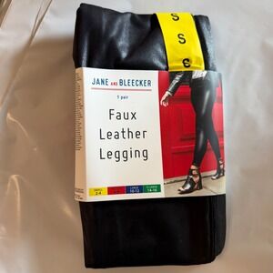 Jane and Bleecker Faux Leather Leggings Black High Waist Small 2-4 1669945 NEW